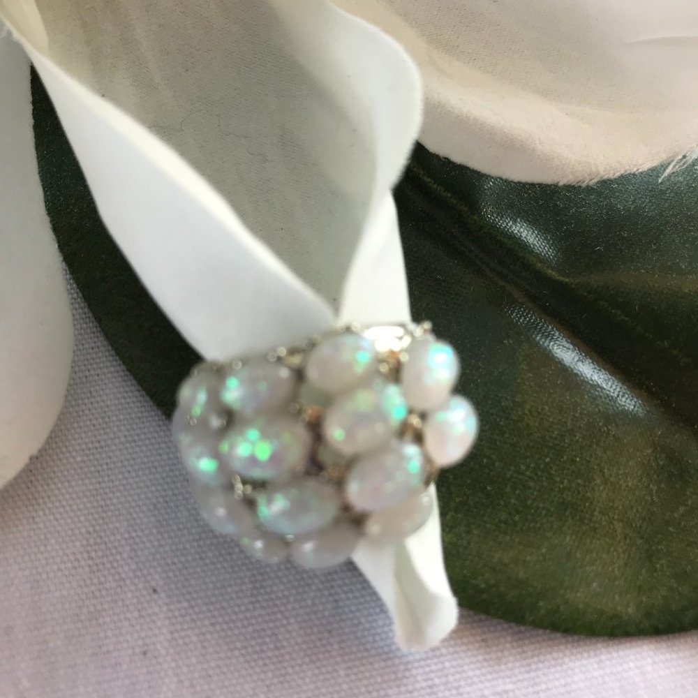 Size 7 Opal Ring Sterling Silver - image 1